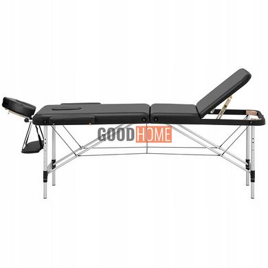Розкладний, переносний стіл-ліжко для масажу, алюмінієва конструкція + сумка для перенесення, чорний
