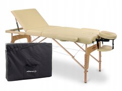 Складной массажный стол Alfa Classic 3-х сегментный с деревянным каркасом, ширина 70 см