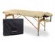 Складаний масажний стіл Alfa Comfort Pro 2-сегментний із дерев'яним каркасом, ширина 70 см