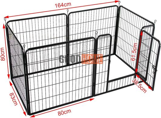 Манеж металлический разборной для собак и щенков PETLUX 160 x 80 x 80 см