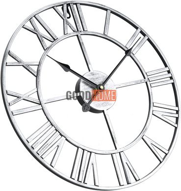Великий металевий настінний годинник Milano Silver з безшумним механізмом