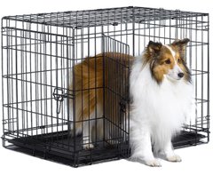 Металева клітка для транспортування собак  PETLUX (M) 76 x 47 x 53 см