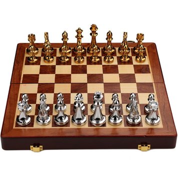 Шахи Royal Chess 30 х 30 см, з дерев'яною шаховою дошкою та металевими шахами