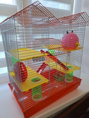 Трёхэтажная металлическая клетка Hammy для хомяков с аксессуарами