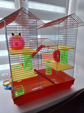 Трёхэтажная металлическая клетка Hammy для хомяков с аксессуарами