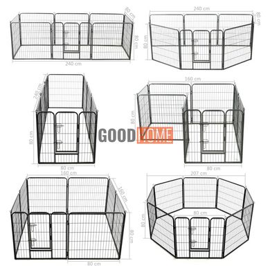 Вольер металлический разборной для собак PETLUX 80 x 80 см - 8 секций