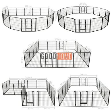 Вольер металлический разборной для собак PETLUX 80 x 80 см - 16 секций