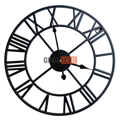Великий металевий настінний годинник Milano Black з безшумним механізмом