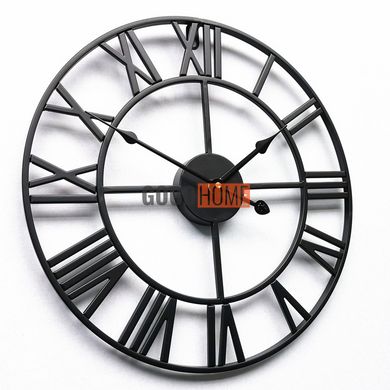 Великий металевий настінний годинник Milano Black з безшумним механізмом